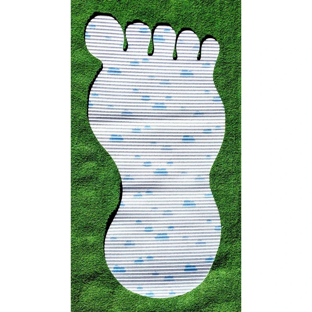 2pc Non-Slip Footprint Shape Soft Household PVC Foam Bath Floor Mat Set New